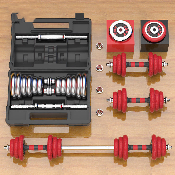 Pure Iron Solid Electroplating Dumbbells Black Lacquered Red Dumbbells